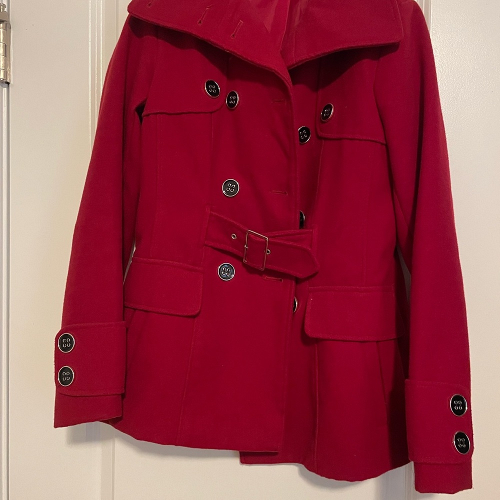 Women's Red Double-Breasted Jacket